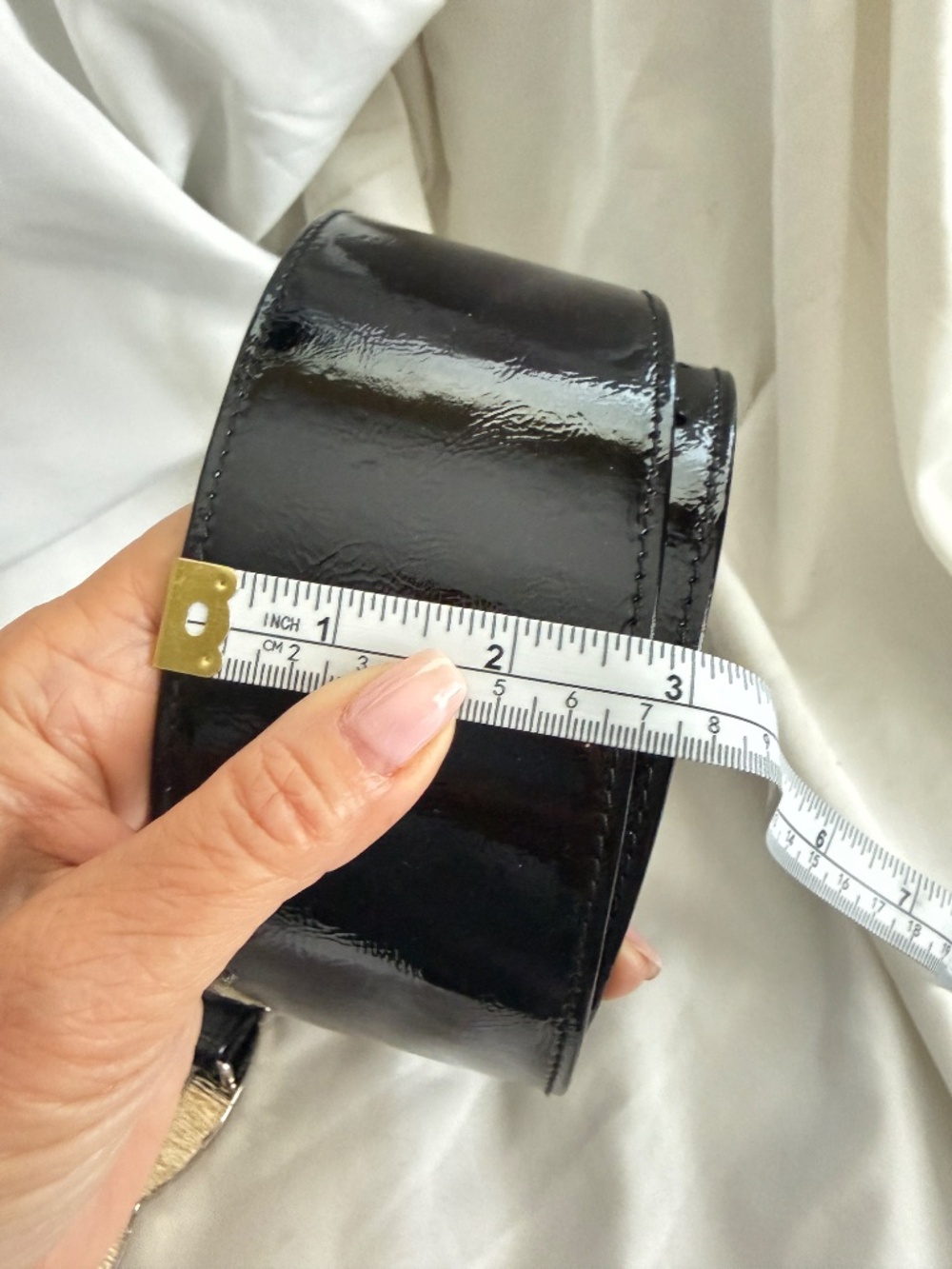 CHANLE Patent Leather CC Wide Waist Belt 90/36 - Picture 8 of 8